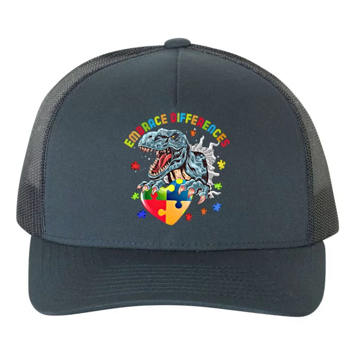 Trex Autism Awareness Dinosaur Autism Gift Yupoong Adult 5-Panel Trucker Hat