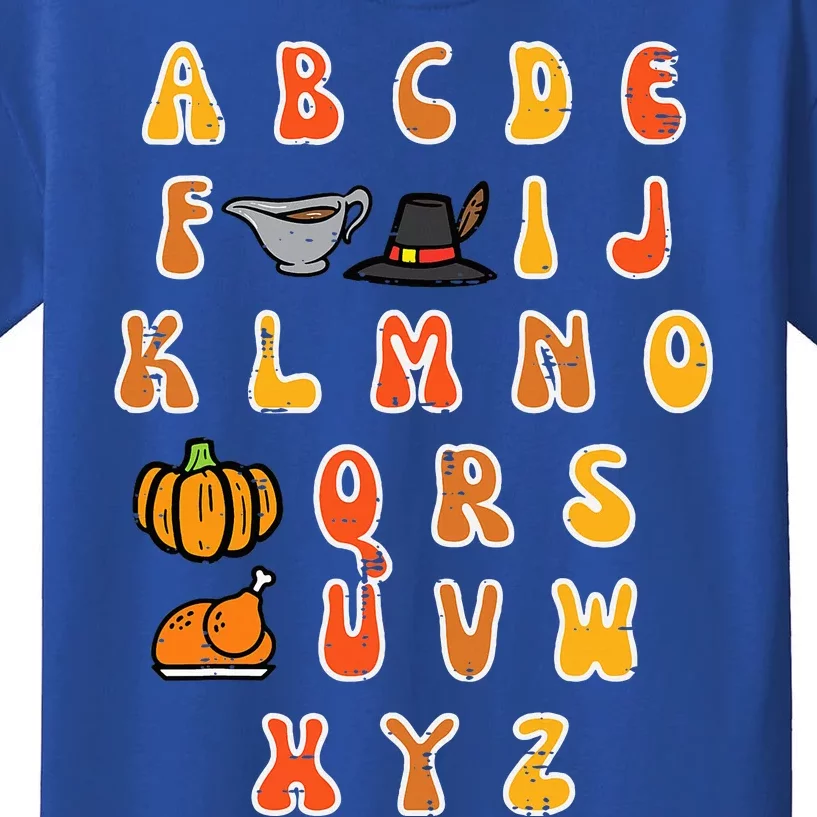 Thanksgiving ABC Alphabet Turkey Day Fall Teacher Kids T-Shirt