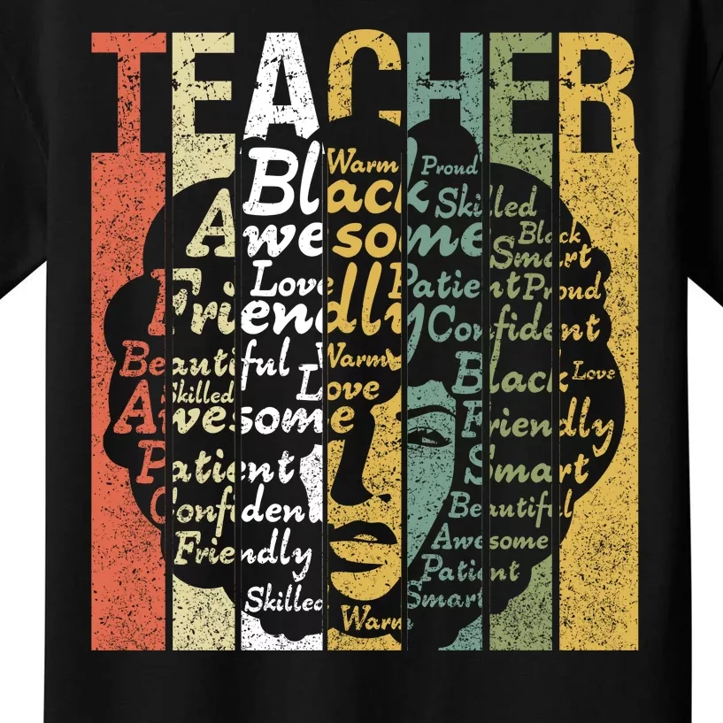 Teacher Africa Afro Women Black History Month Teachers Gift Kids T-Shirt