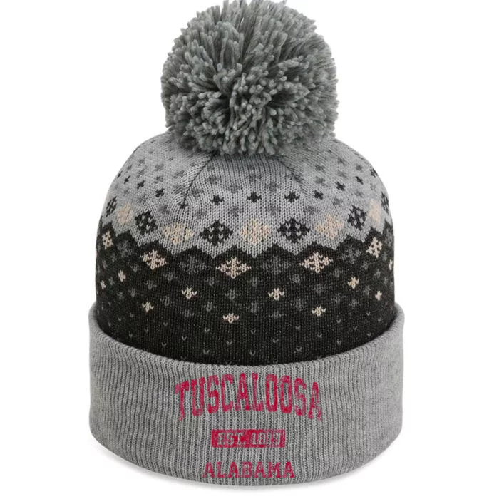 Tuscaloosa Alabama Al Vintage Athletic Sports Design The Baniff Cuffed Pom Beanie