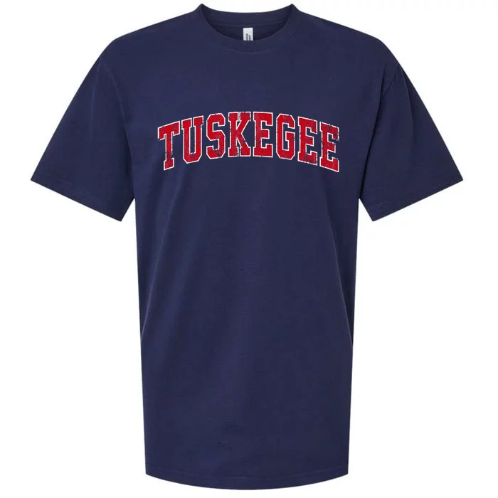 Tuskegee Alabama Al Vintage Sports Design Red Design Sueded Cloud Jersey T-Shirt