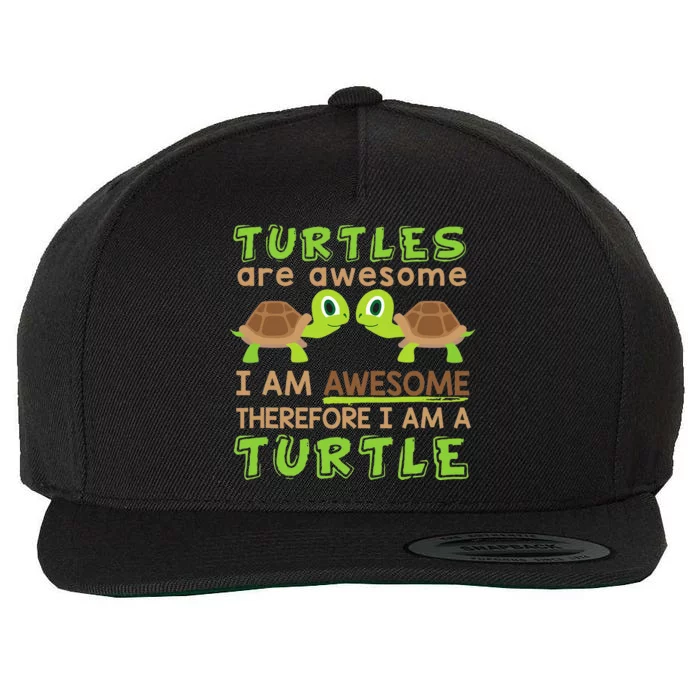 Turtles Are Awesome I Am a Turtle sea turtle hawaiian Wool Snapback Cap