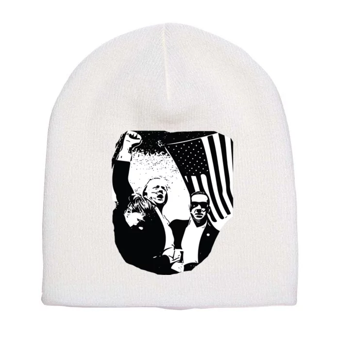 Trump Assassination Attempt Photo 2024 Short Acrylic Beanie