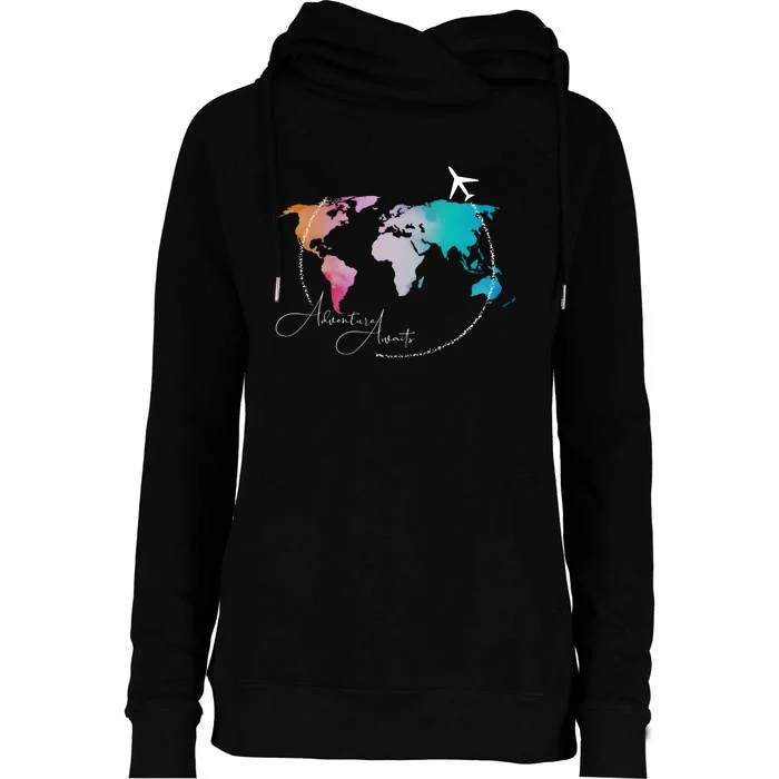 Traveler Adventure Artist Travel Lover Womens Funnel Neck Pullover Hood