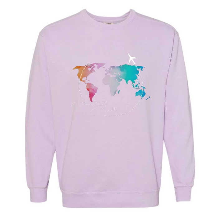 Traveler Adventure Artist Travel Lover Garment-Dyed Sweatshirt