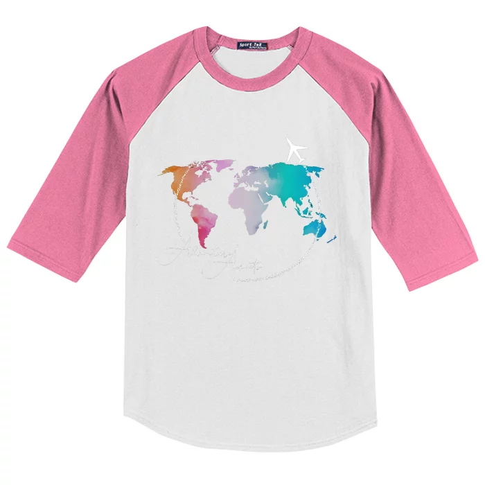 Traveler Adventure Artist Travel Lover Kids Colorblock Raglan Jersey