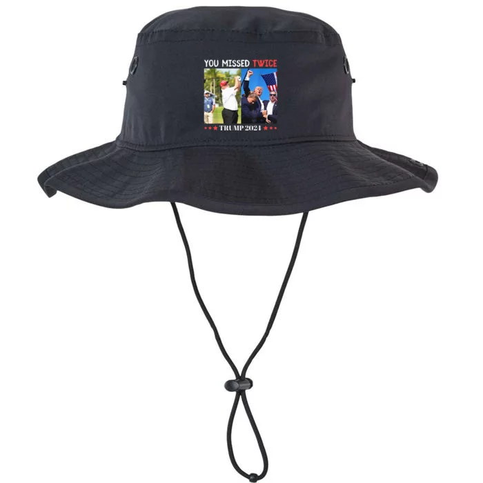 Trump Assassination Attempt Trump 2024 You Missed Twice Legacy Cool Fit Booney Bucket Hat