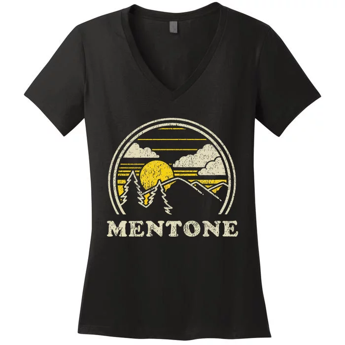 Tone Alabama Al Vintage Hiking Mountains Women's V-Neck T-Shirt