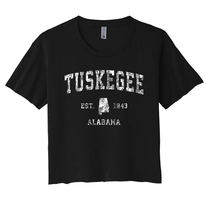 Tuskegee Alabama Al Vintage Athletic Sports Design Women's Crop Top Tee