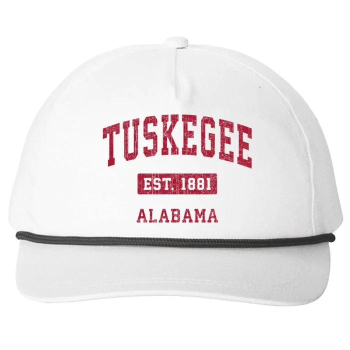 Tuskegee Alabama Al Vintage Athletic Red Sports Design Snapback Five-Panel Rope Hat