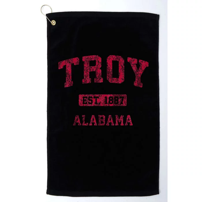 Troy Alabama Al Vintage Athletic Sports Design Platinum Collection Golf Towel