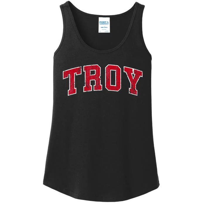 Troy Alabama Al Vintage Sports Design Red Design Ladies Essential Tank