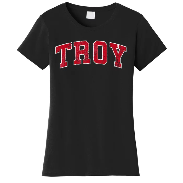 Troy Alabama Al Vintage Sports Design Red Design Women's T-Shirt