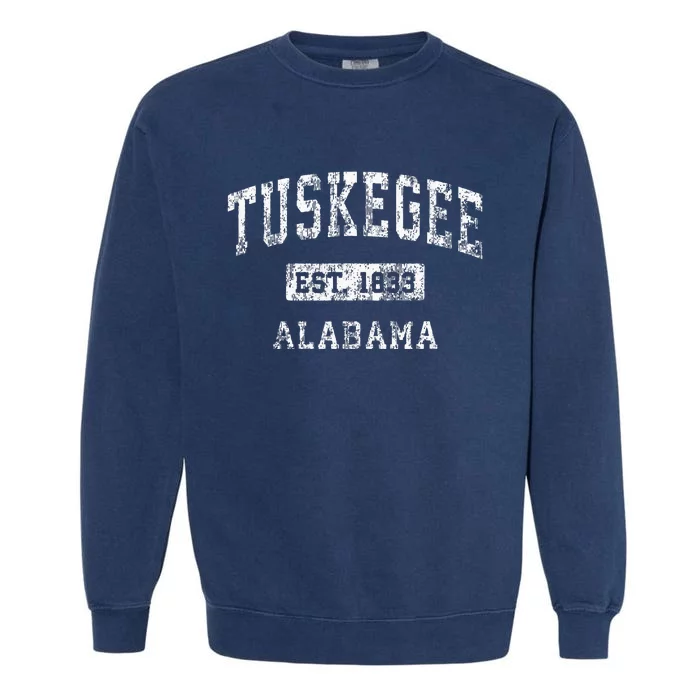 Tuskegee Alabama Al Vintage Established Sports Design Garment-Dyed Sweatshirt