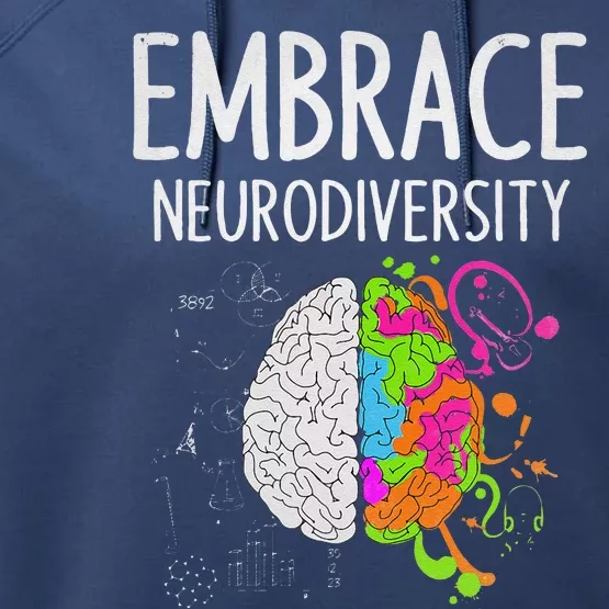 Teacher April Autism Awareness Embrace Neurodiversity Brain Performance Fleece Hoodie