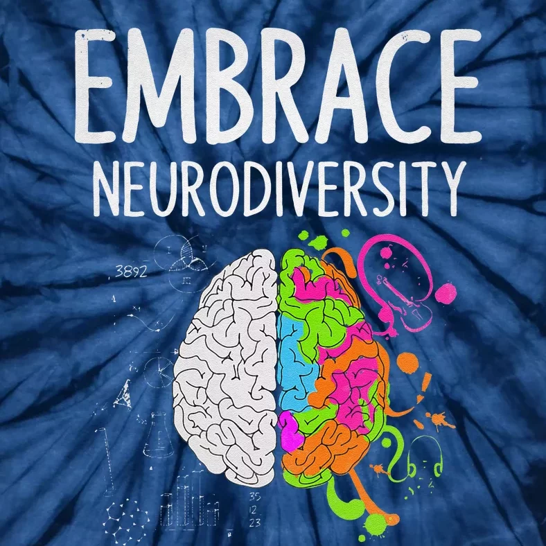 Teacher April Autism Awareness Embrace Neurodiversity Brain Tie-Dye T-Shirt