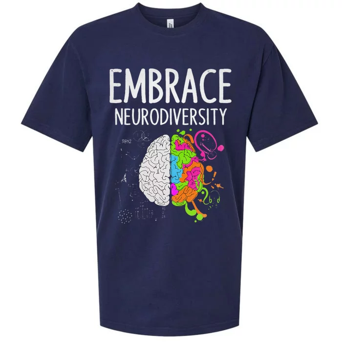 Teacher April Autism Awareness Embrace Neurodiversity Brain Sueded Cloud Jersey T-Shirt