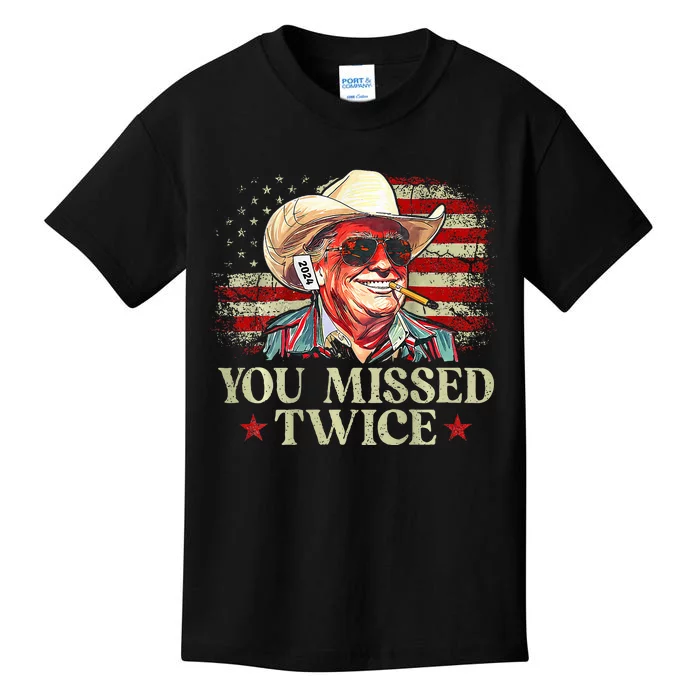 Trump Assassination Attempt You Missed Twice Kids T-Shirt