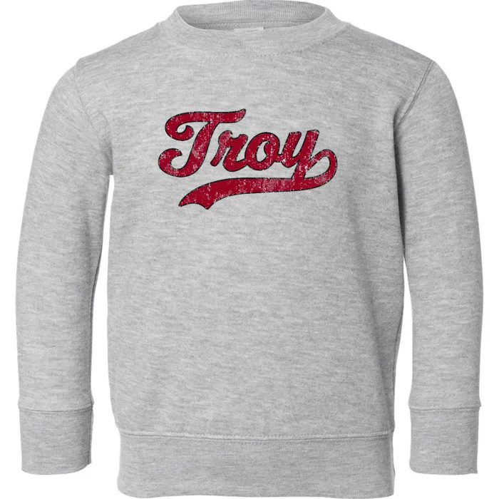 Troy Alabama Al Vintage Athletic Toddler Sweatshirt