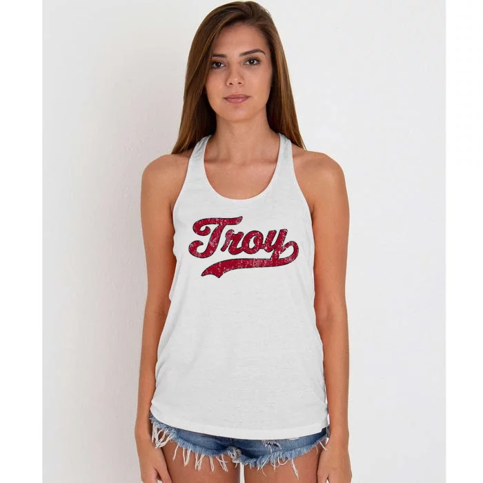 Troy Alabama Al Vintage Athletic Women's Knotted Racerback Tank