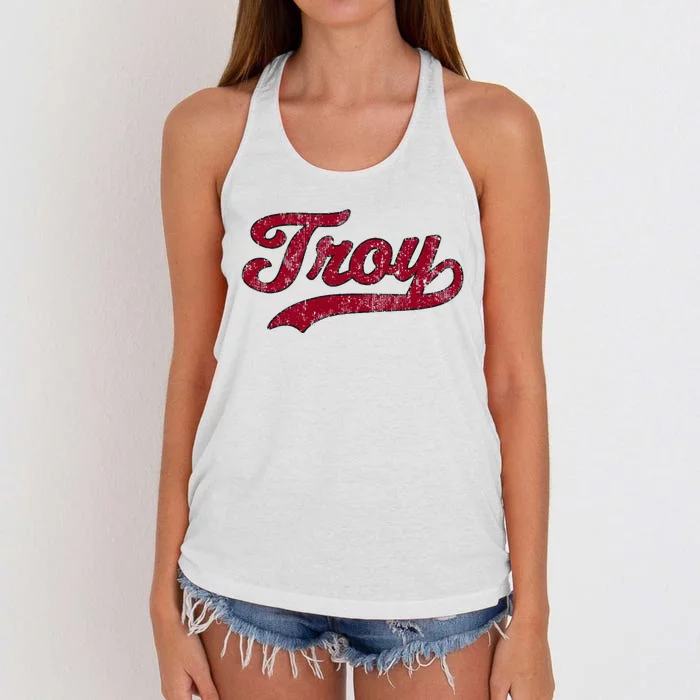 Troy Alabama Al Vintage Athletic Women's Knotted Racerback Tank