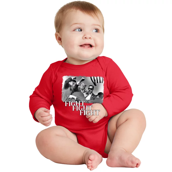 Trump Assassination Attempt Baby Long Sleeve Bodysuit