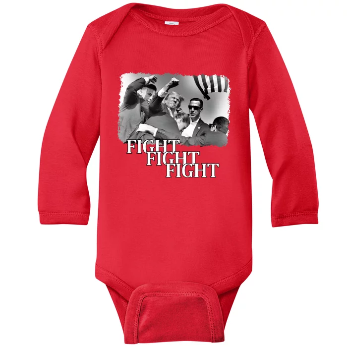 Trump Assassination Attempt Baby Long Sleeve Bodysuit