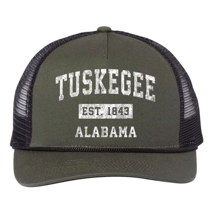 Tuskegee Alabama Al Vintage Established Sports Design Retro Rope Trucker Hat Cap