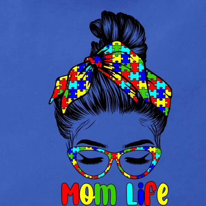 Th Autistic Autism Awareness Mom Life Gift Mom Funny Gift Zip Tote Bag