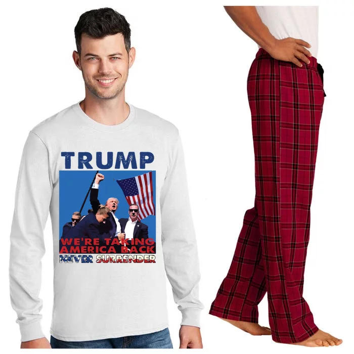 Trump Assassination Arrest This 2024 Trump Middle Fingers Trump Shooting Long Sleeve Pajama Set