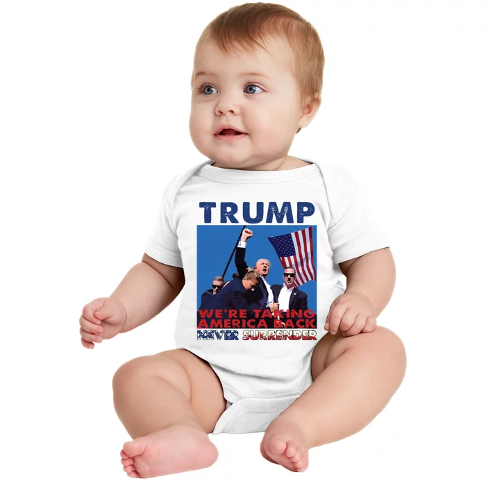 Trump Assassination Arrest This 2024 Trump Middle Fingers Trump Shooting Baby Bodysuit