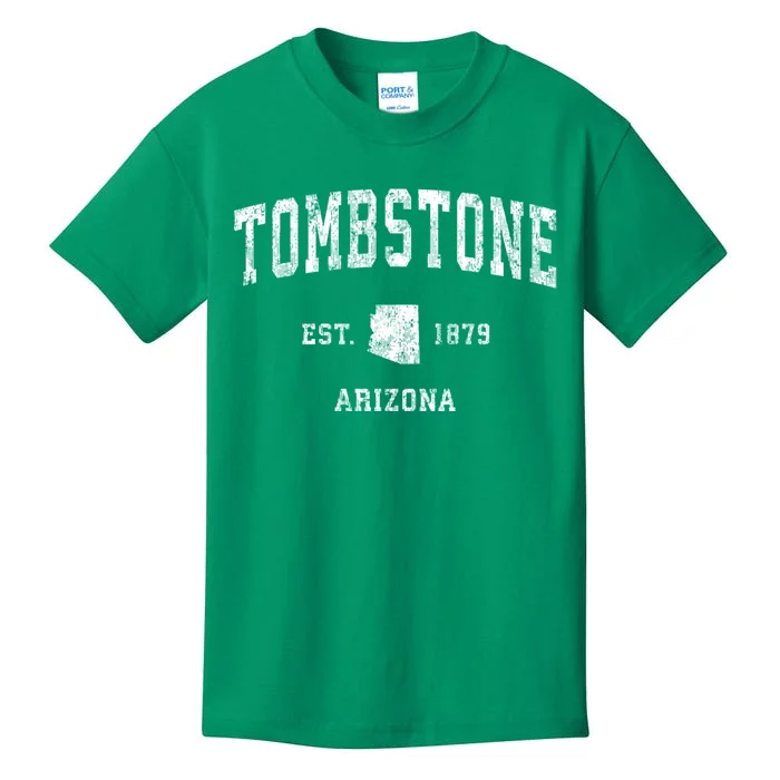 Tombstone Arizona Az Vintage Athletic Sports Kids T-Shirt