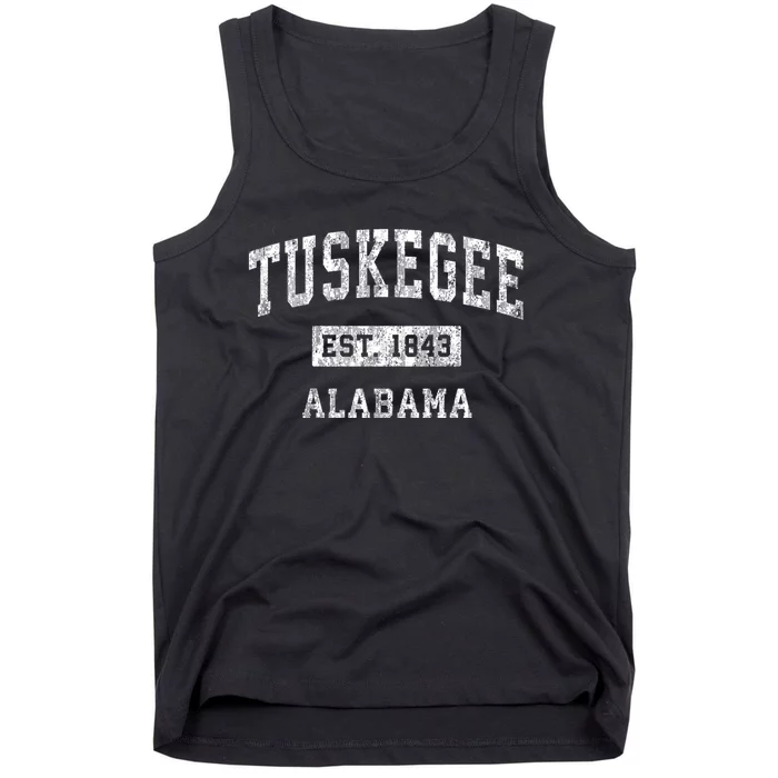 Tuskegee Alabama Al Vintage Established Sports Design Tank Top