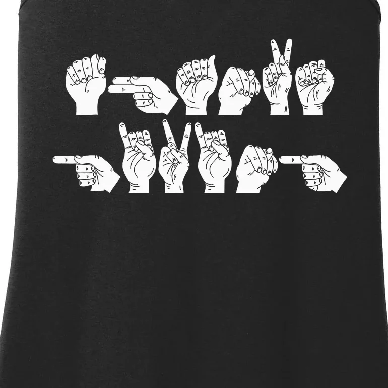 Thanksgiving ASL American Sign Language Cool Novelty Gifts Ladies Essential Tank