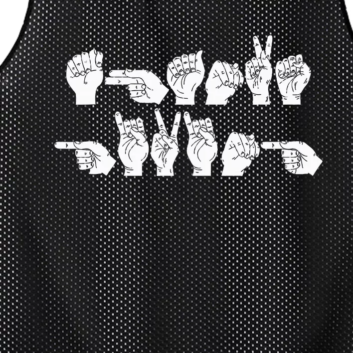 Thanksgiving ASL American Sign Language Cool Novelty Gifts Mesh Reversible Basketball Jersey Tank