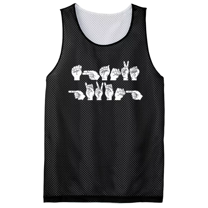 Thanksgiving ASL American Sign Language Cool Novelty Gifts Mesh Reversible Basketball Jersey Tank