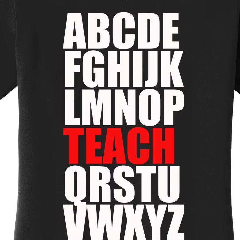 Teacher Alphabet Abcs Learning Agiftz Cool Gift Women's T-Shirt