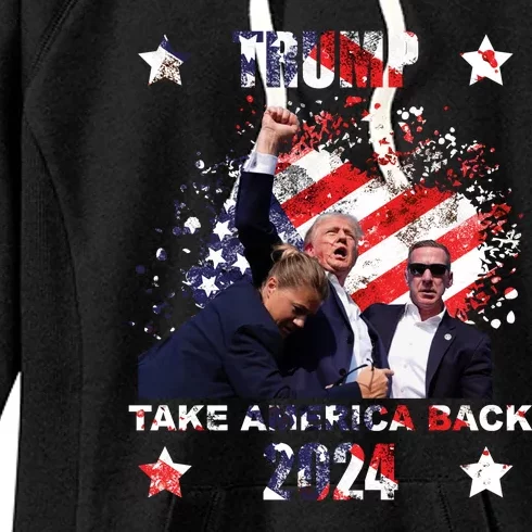 Trump Assassination Attempt Take America Back 2024 Women's Fleece Hoodie