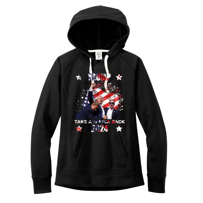 Trump Assassination Attempt Take America Back 2024 Women's Fleece Hoodie