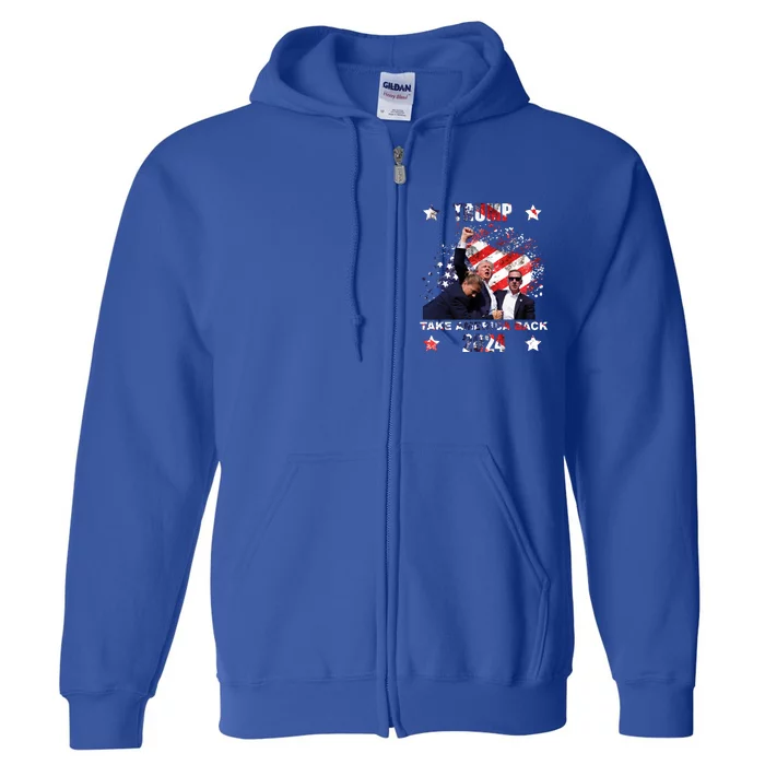 Trump Assassination Attempt Take America Back 2024 Full Zip Hoodie