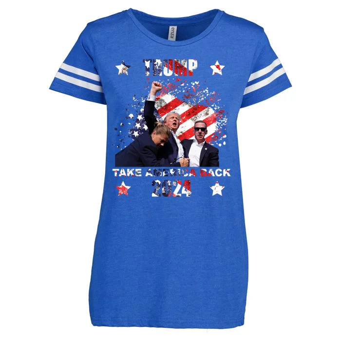 Trump Assassination Attempt Take America Back 2024 Enza Ladies Jersey Football T-Shirt