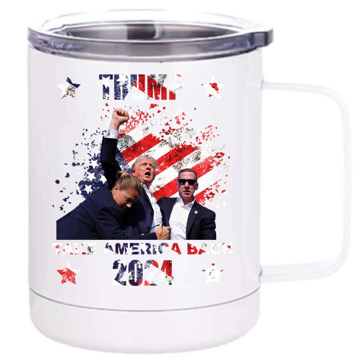 Trump Assassination Attempt Take America Back 2024 Front & Back 12oz Stainless Steel Tumbler Cup