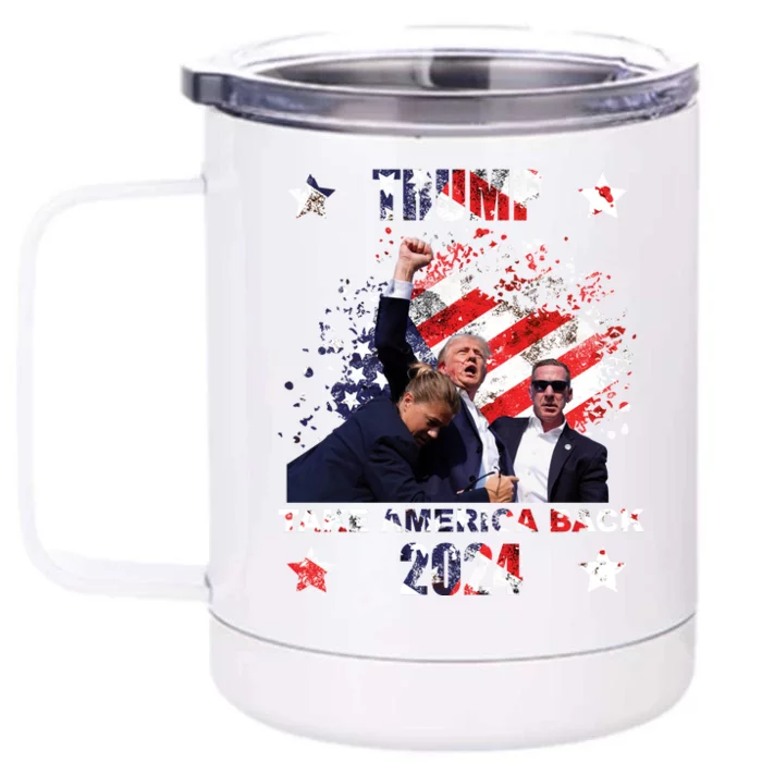 Trump Assassination Attempt Take America Back 2024 Front & Back 12oz Stainless Steel Tumbler Cup