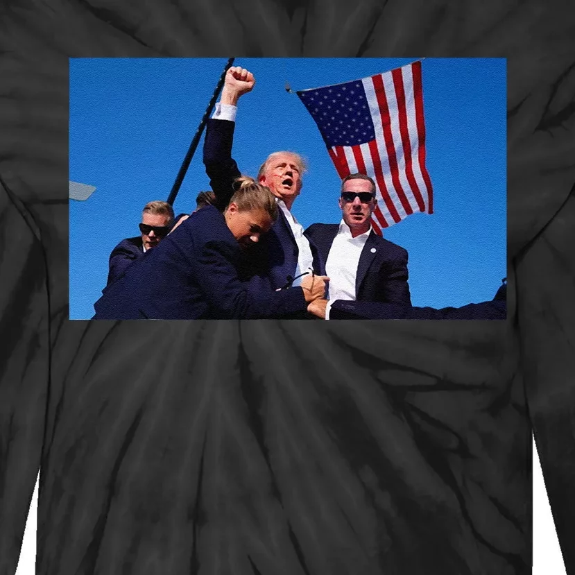 Trump Assassination Attempt Fight! Tie-Dye Long Sleeve Shirt