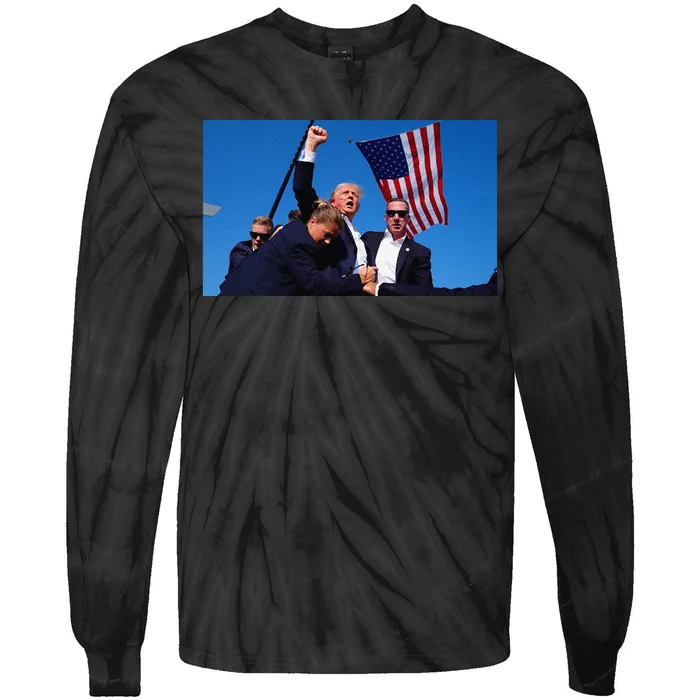 Trump Assassination Attempt Fight! Tie-Dye Long Sleeve Shirt