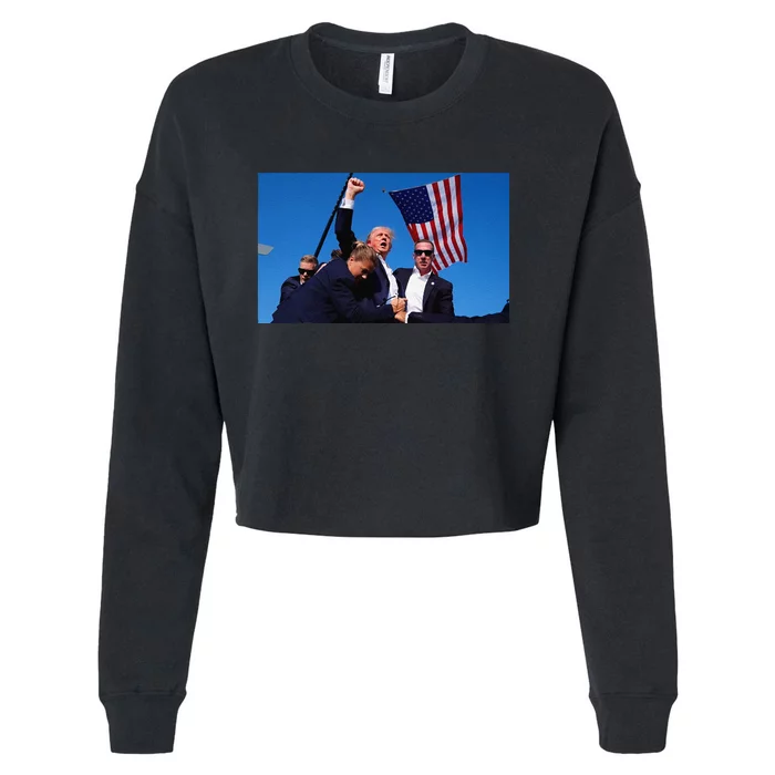 Trump Assassination Attempt Fight! Cropped Pullover Crew