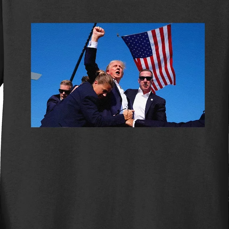 Trump Assassination Attempt Fight! Kids Long Sleeve Shirt