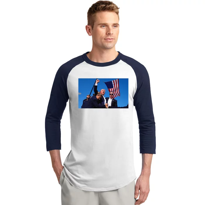 Trump Assassination Attempt Fight! Baseball Sleeve Shirt