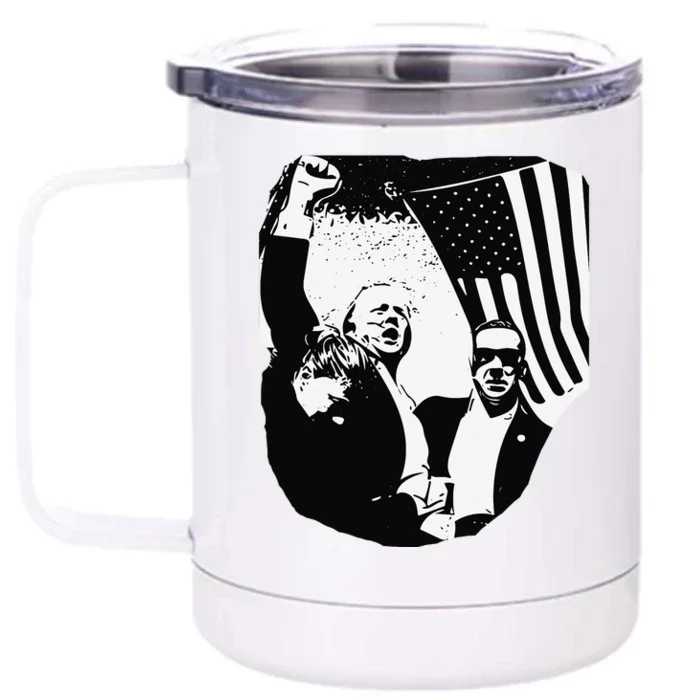 Trump Assassination Attempt Photo 2024 Front & Back 12oz Stainless Steel Tumbler Cup