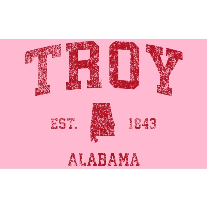 Troy Alabama Al Vintage Sports Design Red Print Bumper Sticker